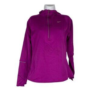 Nike Womens Dri-Fit Running Pullover Hoodie Half-Zip Size Small Purple